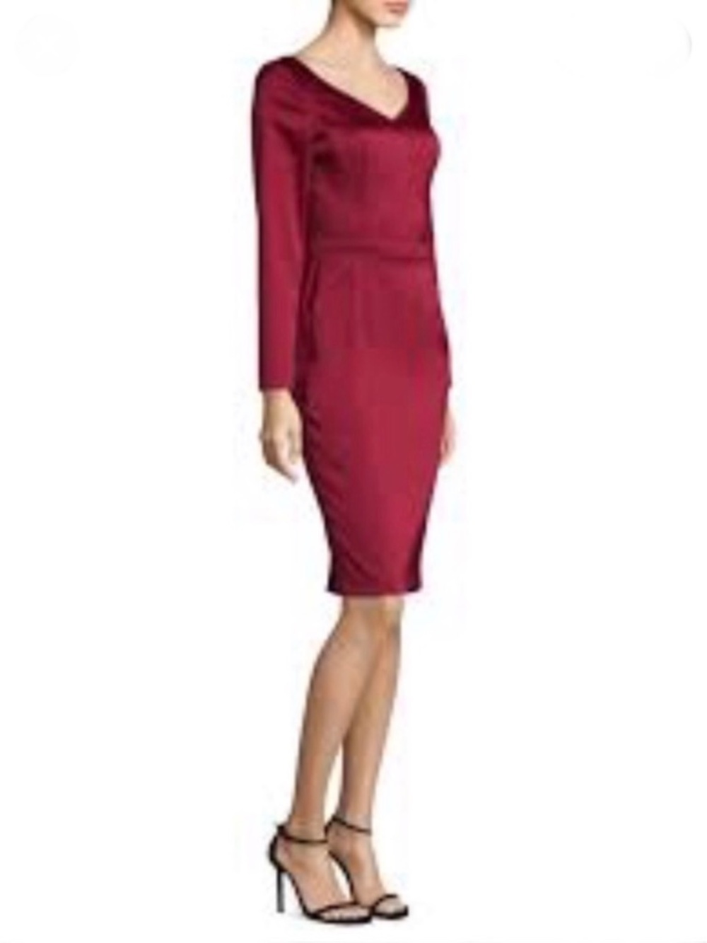 NWT Escada Divija Black Cherry Satin Sheath Dress EU 40 US 10 Style 5025160